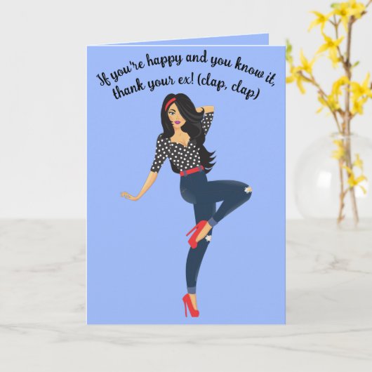 Bewerkbare Happy Divorce Day Kaart (Gele Bloem)