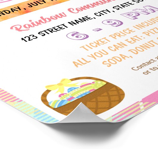 Bewerkbare happy easter event flyer poster (Hoek)