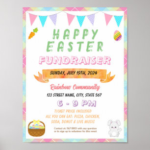 Bewerkbare happy easter event flyer poster