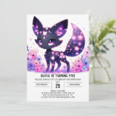 Bewerkbare Happy Fox digitale verjaardag Kaart (Staand voorkant)