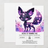 Bewerkbare Happy Fox digitale verjaardag Kaart (Voorkant / Achterkant)