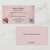 Bewerkbare Hart en Roze Achtergrond Wedding Planne Visitekaartje (Voorkant / Achterkant)