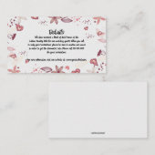 Bewerkbare harten en bloemen Details van de bruilo Informatiekaartje (Voorkant / Achterkant)