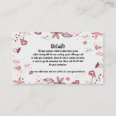 Bewerkbare harten en bloemen Details van de bruilo Informatiekaartje (Voorkant)