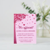 Bewerkbare Heart Tree Adoptie Viering Uitnodiging Briefkaart (Staand voorkant)