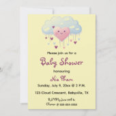 Bewerkbare Hearts en Cloud Baby shower Kaart (Voorkant)