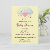 Bewerkbare Hearts en Cloud Baby shower Kaart (Staand voorkant)