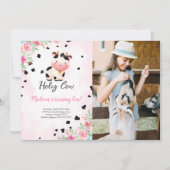 Bewerkbare Heilige Koe Verjaardagsfotouitnodiging Kaart (Voorkant)