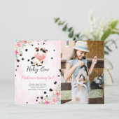 Bewerkbare Heilige Koe Verjaardagsfotouitnodiging Kaart (Staand voorkant)