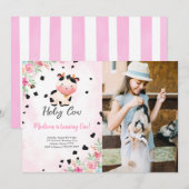 Bewerkbare Heilige Koe Verjaardagsfotouitnodiging Kaart (Voorkant / Achterkant)