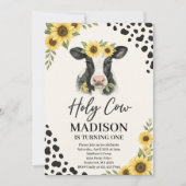 Bewerkbare Heilige Koe Verjaardagsuitnodiging Kaart (Voorkant)