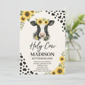 Bewerkbare Heilige Koe Verjaardagsuitnodiging Kaart (Staand voorkant)