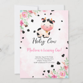 Bewerkbare Heilige Koe Verjaardagsuitnodiging Kaart