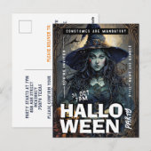 Bewerkbare heks Halloween Party uitnodiging (Voorkant / Achterkant)