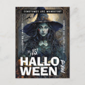 Bewerkbare heks Halloween Party uitnodiging (Voorkant)