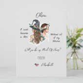 Bewerkbare Heksen Bruidsfeest Uitnodigingskaart (Staand voorkant)