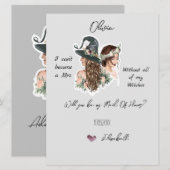 Bewerkbare Heksen Bruidsfeest Uitnodigingskaart (Voorkant / Achterkant)