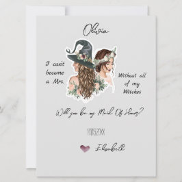 Bewerkbare Heksen Bruidsfeest Uitnodigingskaart