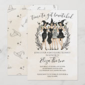 Bewerkbare Heksenfeestuitnodiging – Halloween Meis Kaart (Voorkant / Achterkant)