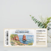 Bewerkbare Heligoland Reis Instapkaart Ticket Kaart (Staand voorkant)