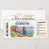 Bewerkbare Heligoland Reis Instapkaart Ticket Kaart (Voorkant / Achterkant)
