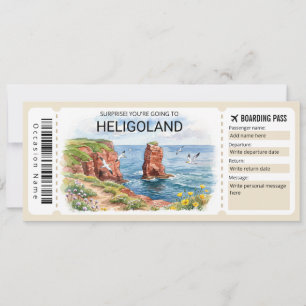 Bewerkbare Heligoland Reis Instapkaart Ticket Kaart