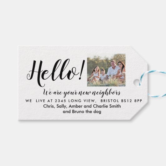 Bewerkbare Hello Neighbor-cadeaubijsluiters | Nieu Cadeaulabel (Voorkant (Horizontaal))