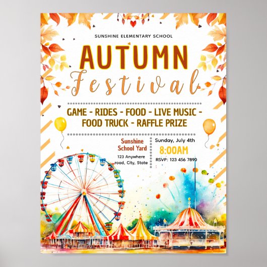 Bewerkbare herfst herfst kermis flyer poster (Voorkant)