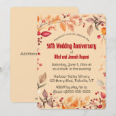 Bewerkbare Herfstbladeren En Bessen Feestje Kaart (Voorkant / Achterkant)