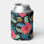 Bewerkbare hibiscus, bloemmotief blikjeskoeler (Blikje Voorkant)