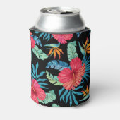 Bewerkbare hibiscus, bloemmotief blikjeskoeler (Blikje Achterkant)