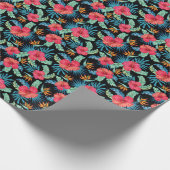 Bewerkbare hibiscus, bloemmotief cadeaupapier (Hoek)