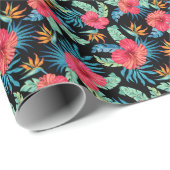 Bewerkbare hibiscus, bloemmotief cadeaupapier (Rol Hoek)