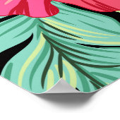 Bewerkbare hibiscus,  bloemmotief poster (Hoek)