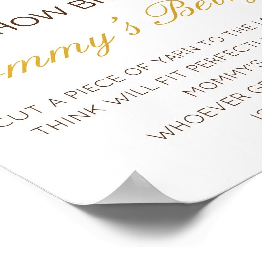 Bewerkbare Hoe Groot is Mama's Buik Spelposter Poster (Hoek)