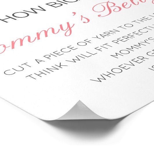 Bewerkbare Hoe groot is mama's buik spelposter Poster (Hoek)