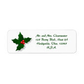 Bewerkbare Holly Christmas Etiket (Voorkant)