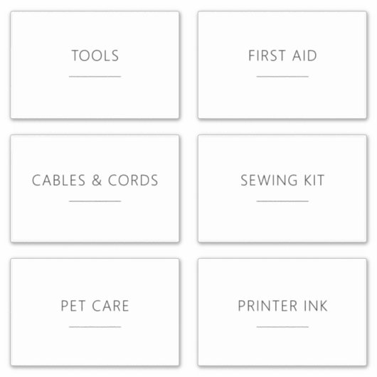 Bewerkbare Home Essentials 3,5x2 inch labelset Sticker (Voorkant)