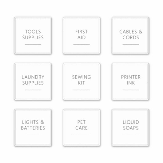 Bewerkbare Home Essentials 3 inch labelset Sticker (Voorkant)