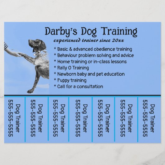 Bewerkbare Hond Trainer Telefoonnummer Flyer (Voorkant)