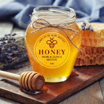 Bewerkbare Honey Apiary Label Sticker