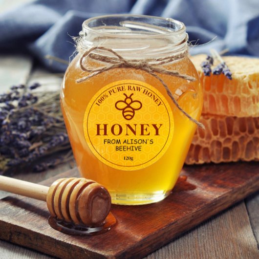 Bewerkbare Honey Apiary Label Sticker