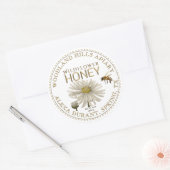 Bewerkbare Honey Jar Bee Wildflower Daisy Label (Envelop)