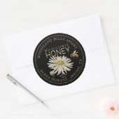 Bewerkbare Honey Jar Bee Wildflower Label Zwart (Envelop)
