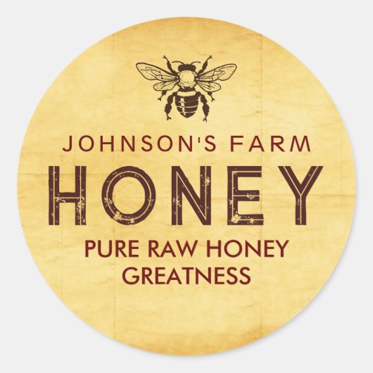 Bewerkbare Honey Jar Label Sticker (Voorkant)