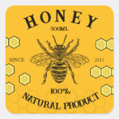 Bewerkbare Honey Jar Label Sticker (Voorkant)
