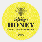 Bewerkbare Honey Jar Labels Sticker (Voorkant)