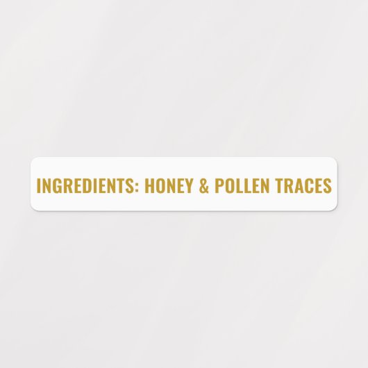 Bewerkbare Honing Ingrediënten Jar Deksel Veilighe Labels (Design 1)