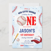 Bewerkbare honkbal uitnodiging (Voorkant)