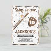 Bewerkbare honkbaluitnodiging kaart (Staand voorkant)